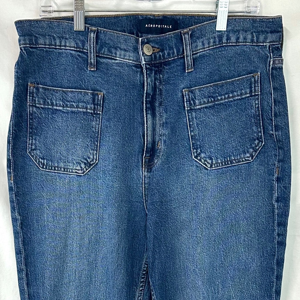 AEROPOSTALE High Rise Flare Bell Bottom Jeans Blue Denim Women Plus 16 Retro 70s - Picture 2 of 7